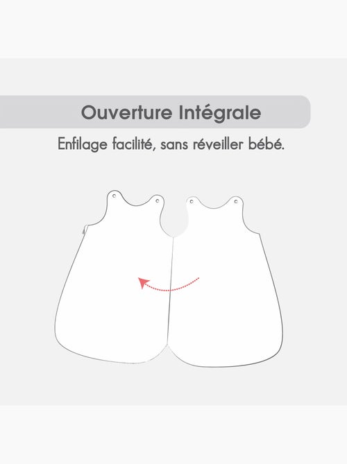 Gigoteuse 0/6m eliam velours doux sans manches ouverure integrale - Kiabi