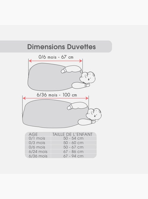 Gigoteuse 0/6m eliam velours doux sans manches ouverure integrale - Kiabi