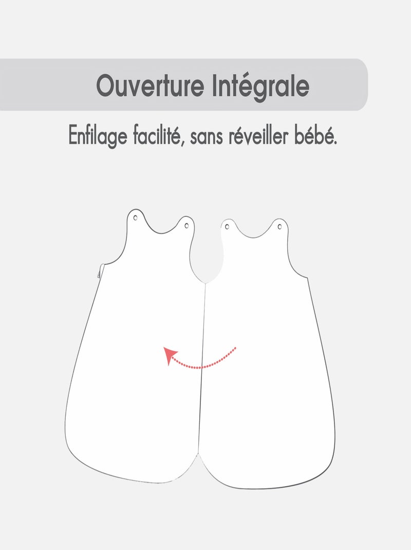 GIGOTEUSE 0/6M ELIAM VELOURS DOUX SANS MANCHES OUVERURE INTEGRALE Gris - Kiabi