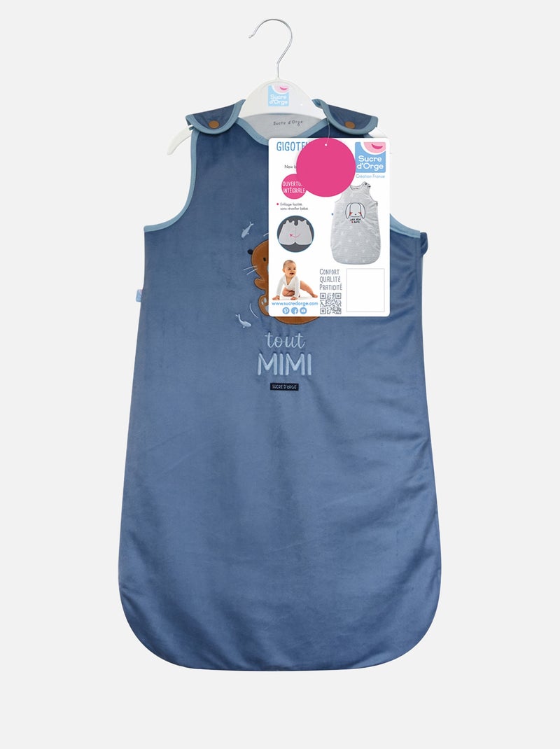 GIGOTEUSE 0/6M MALKO VELOURS DOUX SANS MANCHES Bleu - Kiabi