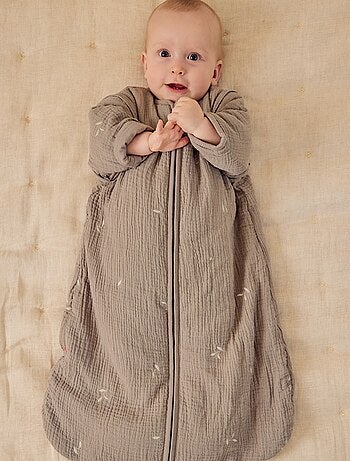 Gigoteuse 100 cm manches amovibles gaze de coton bio Noukie's