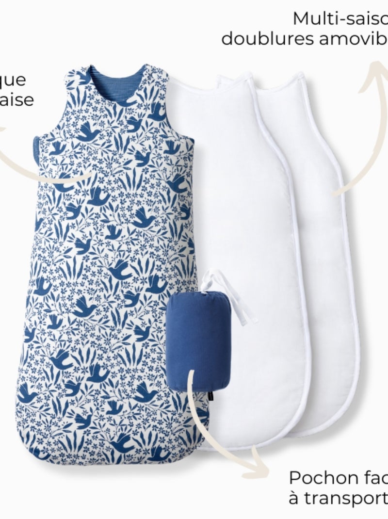 Gigoteuse 4 saisons oiseaux Bleu - Kiabi