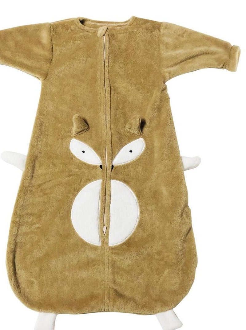 Gigoteuse 6-24 mois ludique en flanelle - Manches longues - Renard Marron - Kiabi