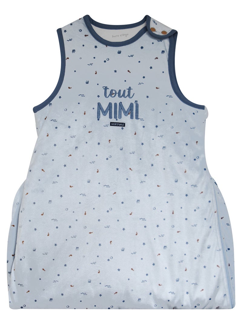 GIGOTEUSE 6/36M MABROUK VELOURS DOUX SANS MANCHES Bleu - Kiabi