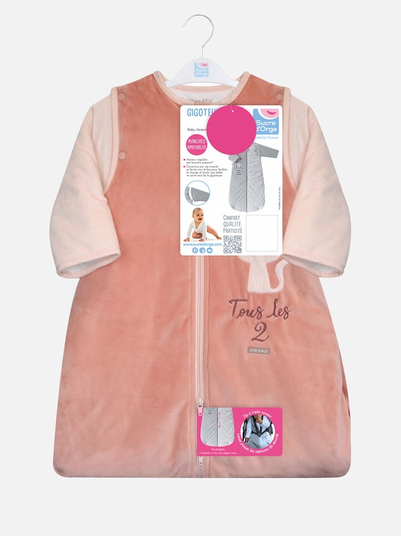 GIGOTEUSE 6/36M MAELIA VELOURS DOUX MANCHES AMOVIBLES SECURITE AUTO Rose - Kiabi