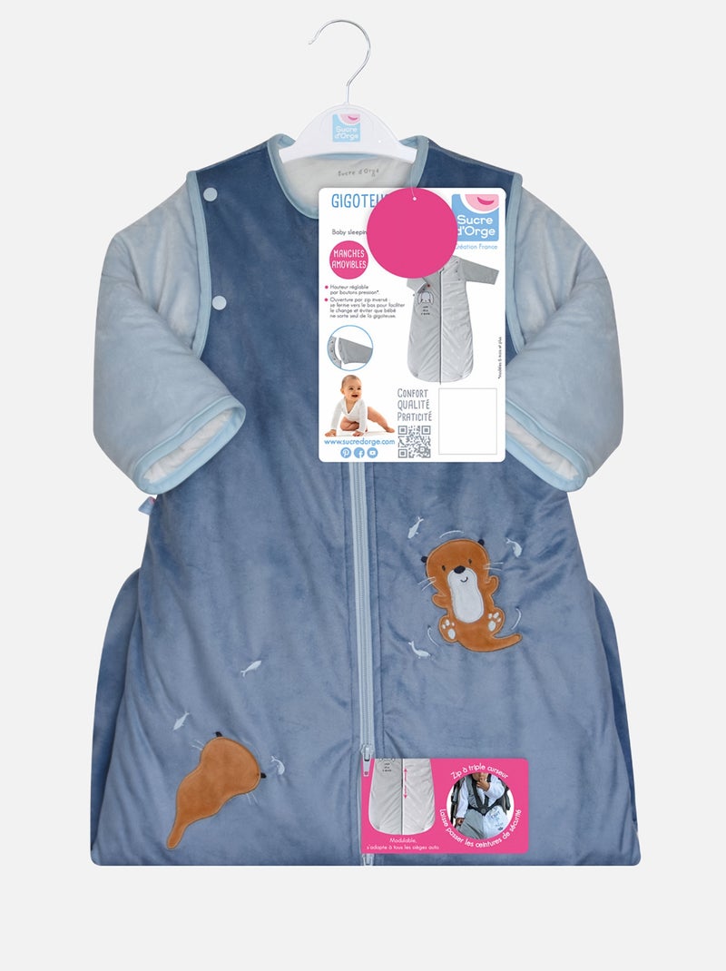 GIGOTEUSE 6/36M MICKY VELOURS DOUX MANCHES AMOVIBLES SECURITE AUTO Bleu - Kiabi