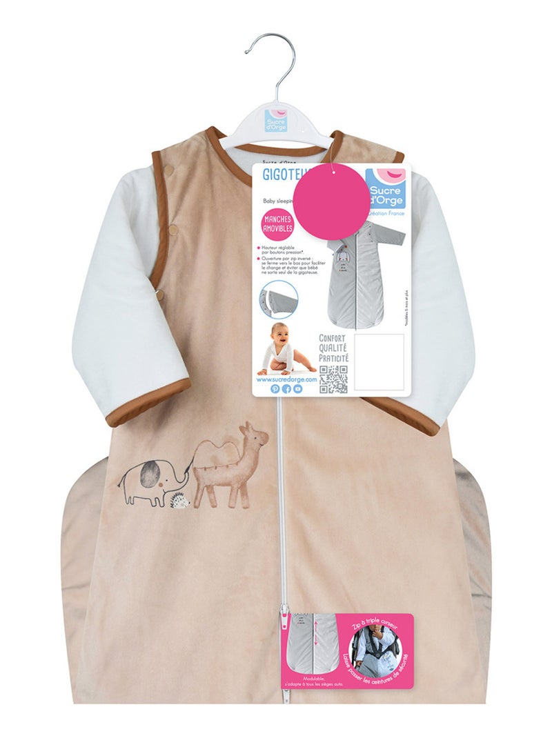 GIGOTEUSE 6/36M OURY VELOURS DOUX MANCHES AMOVIBLES SECURITE AUTO Beige - Kiabi