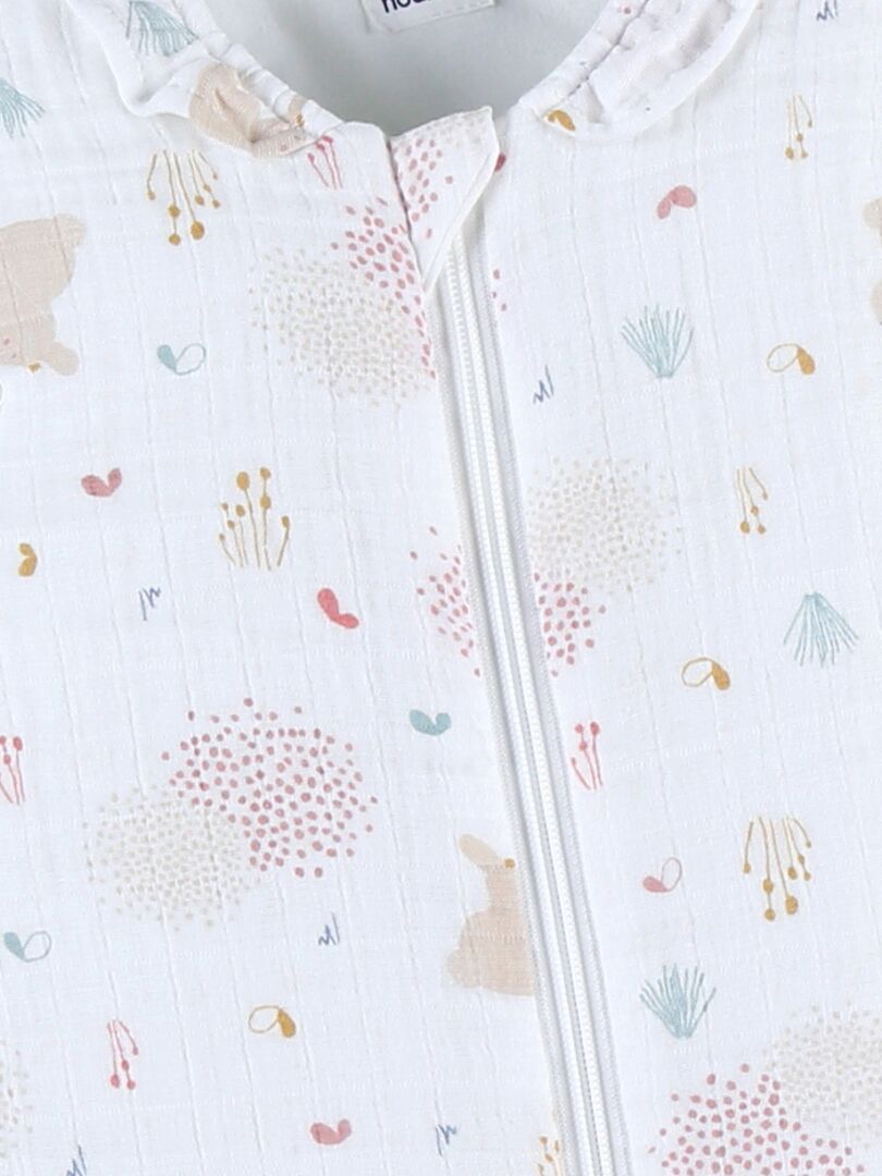 Gigoteuse 70 cm mousseline de coton BIO ouatinée, Blanc - Kiabi