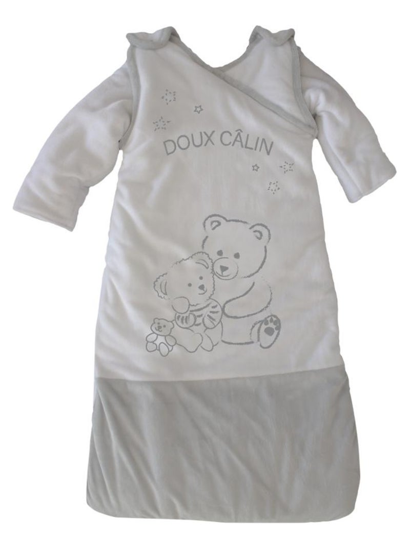 Gigoteuse à manches "DOUX CÂLIN" LES CHATOUNETS Blanc Gris - Kiabi
