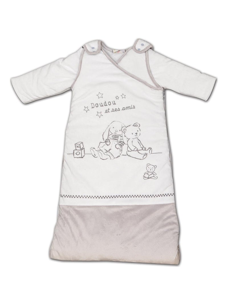 Gigoteuse à manches "LAPIN" LES CHATOUNETS Blanc Gris - Kiabi