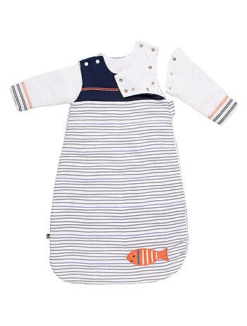 Gigoteuse bébé hiver à manches amovibles marinière - SAUTHON