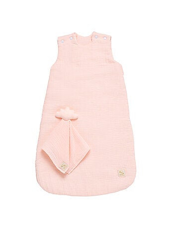Gigoteuse bébé hiver en double gaze de coton et son doudou mouchoir - SAUTHON