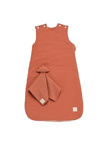 Gigoteuse bébé hiver en double gaze de coton et son doudou mouchoir - SAUTHON