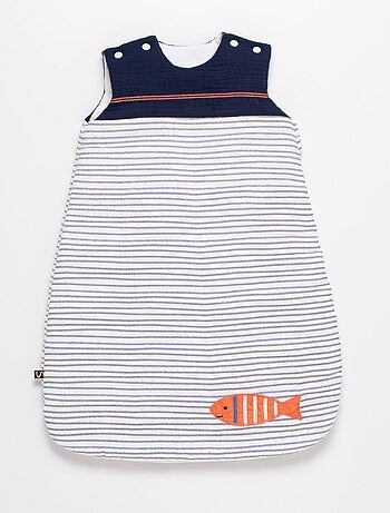 Gigoteuse bébé hiver en double gaze de coton marinière - SAUTHON