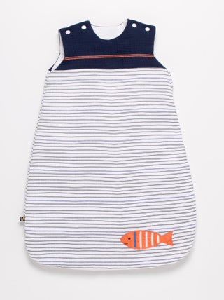 Gigoteuse bébé hiver en double gaze de coton marinière - SAUTHON