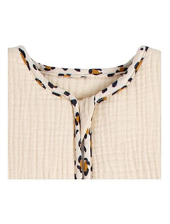 Gigoteuse bébé hiver en gaze de coton détails léopard - SAUTHON