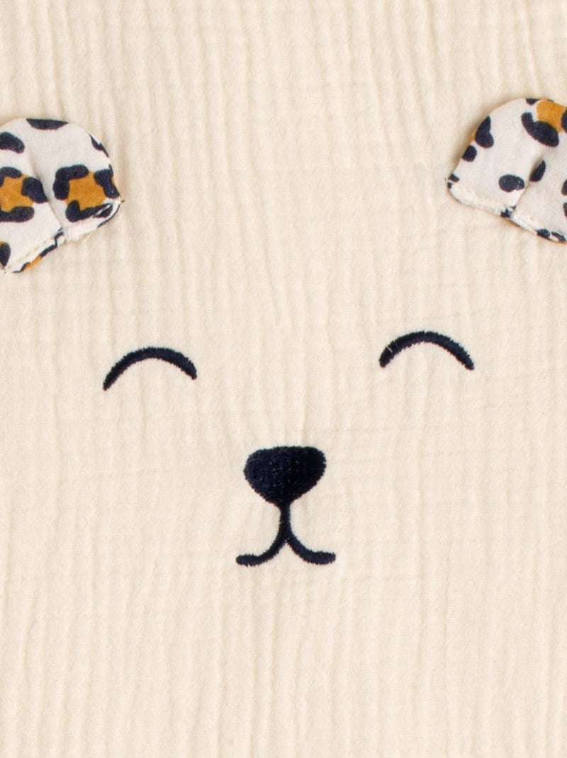 Gigoteuse bébé hiver en gaze de coton détails léopard - SAUTHON Ecru - Kiabi