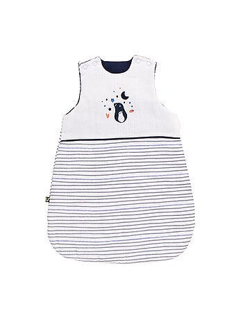 Gigoteuse bébé hiver naissance en double gaze de coton marinière - SAUTHON