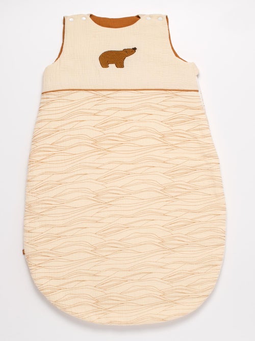 Gigoteuse bébé hiver patch ours en double gaze de coton - SAUTHON - Kiabi