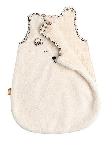 Gigoteuse bébé naissance hiver en sherpa et détails léopard - SAUTHON