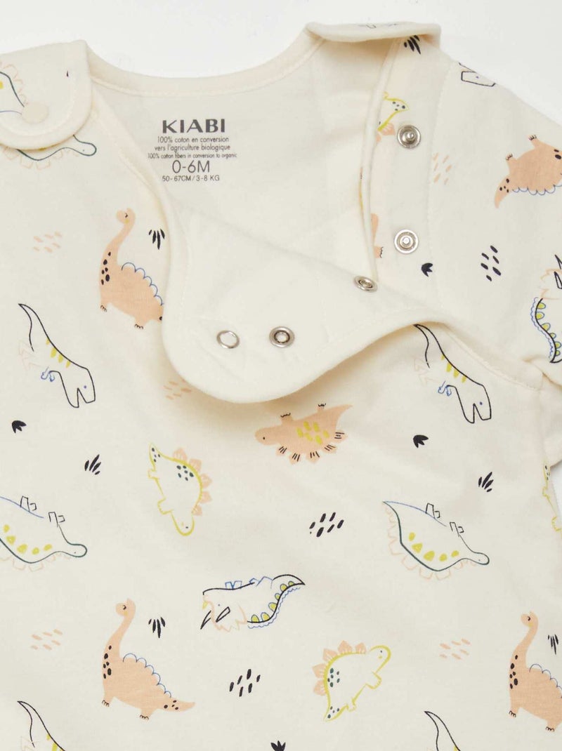 Gigoteuse chaude avec manches amovibles - TOG 2 Blanc 'dinosaure' - Kiabi