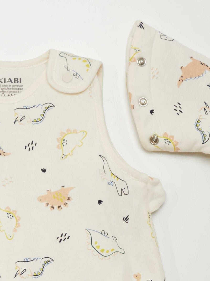 Gigoteuse chaude avec manches amovibles - TOG 2 Blanc 'dinosaure' - Kiabi