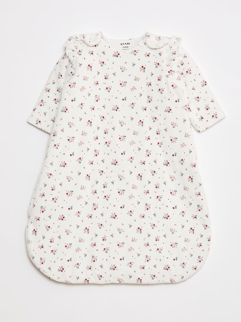 Gigoteuse chaude avec manches amovibles et motif à fleurs Blanc - Kiabi