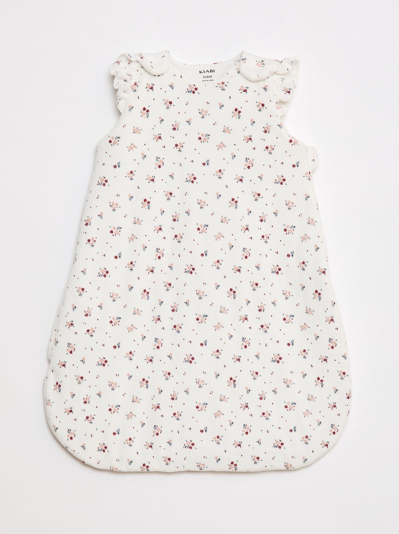 Gigoteuse chaude avec manches amovibles et motif à fleurs TOG 2,5 Blanc - Kiabi