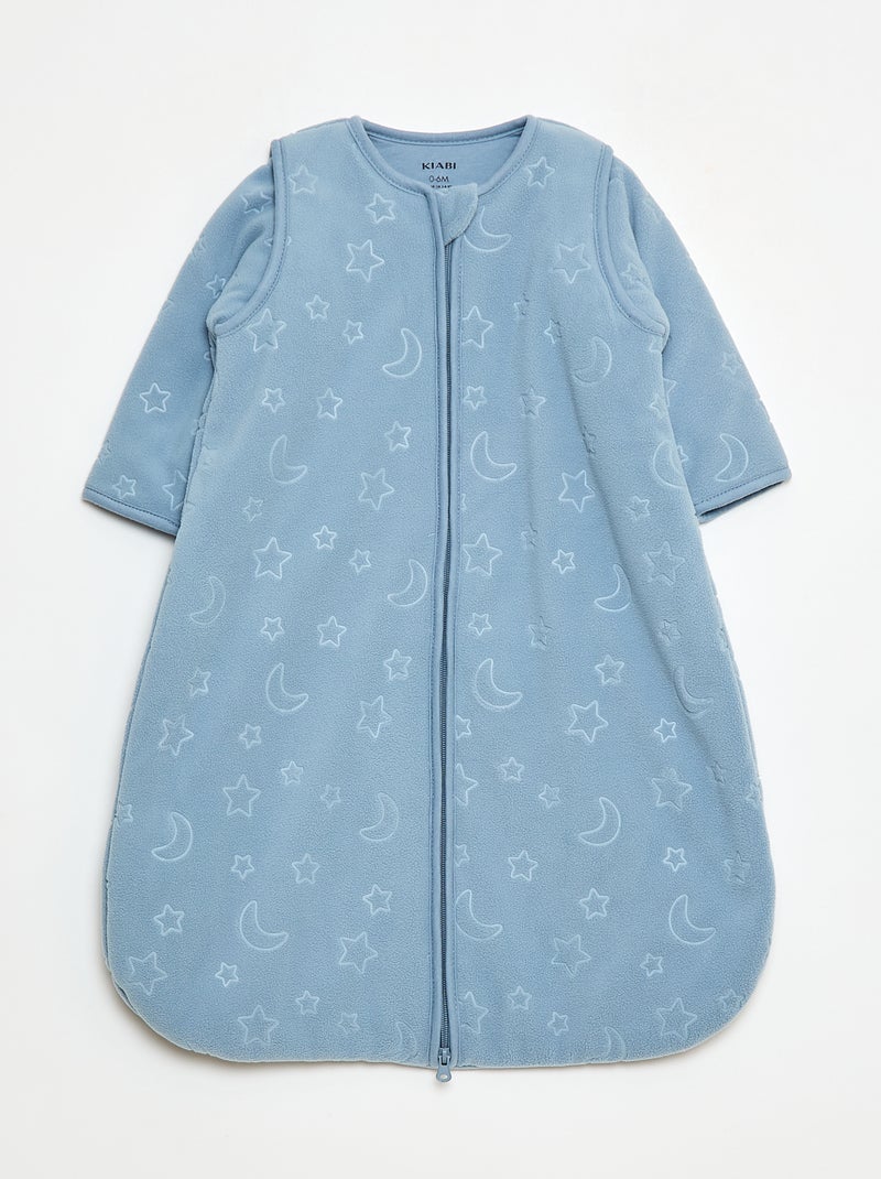 Gigoteuse chaude en polaire avec manches amovibles par pressions TOG 2,5 Bleu - Kiabi