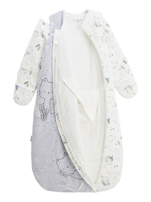 Gigoteuse d'hiver en velours avec manches amovibles Chatmallow - Kiabi