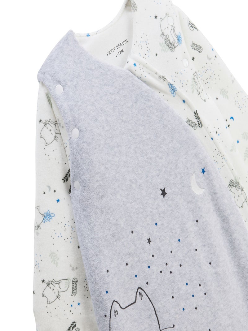 Gigoteuse d'hiver en velours avec manches amovibles Chatmallow Gris Gris - Kiabi