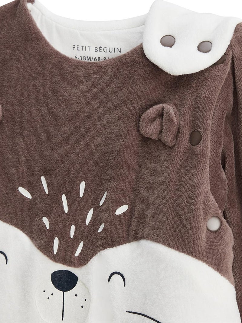 Gigoteuse d'hiver en velours avec manches amovibles Cracotte Marron - Kiabi