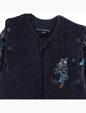 Gigoteuse d'hiver en velours avec manches amovibles Jungle Friends