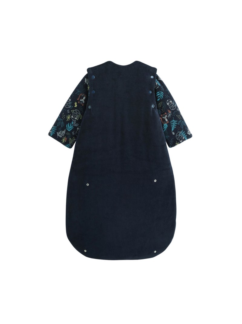 Gigoteuse d'hiver en velours avec manches amovibles Jungle Friends Bleu - Kiabi