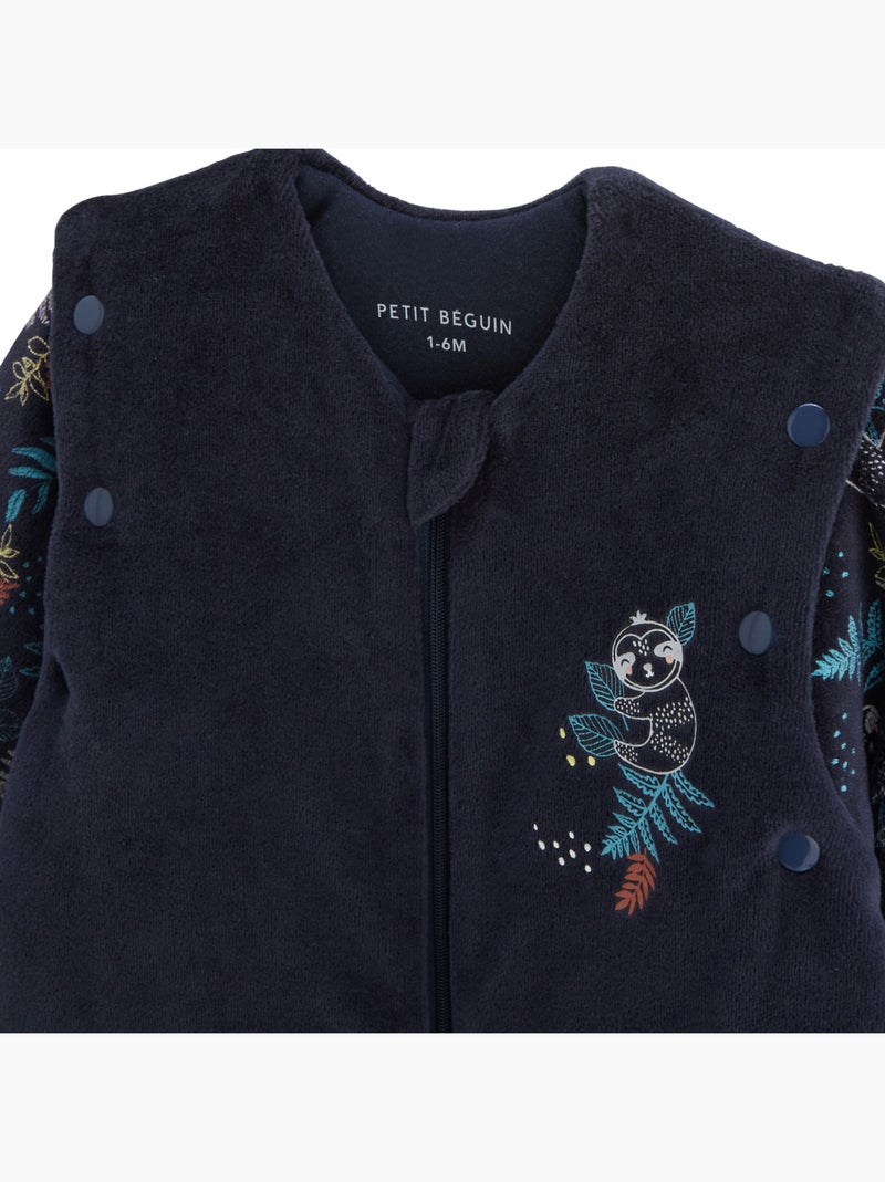 Gigoteuse d'hiver en velours avec manches amovibles Jungle Friends Bleu - Kiabi