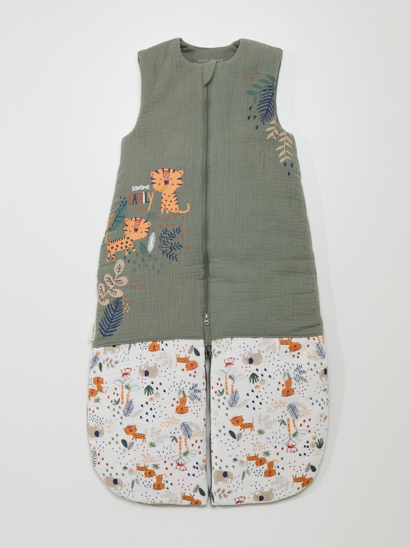 Gigoteuse en gaze de coton 'Petit Béguin' - TOG 2 Vert/blanc - Kiabi