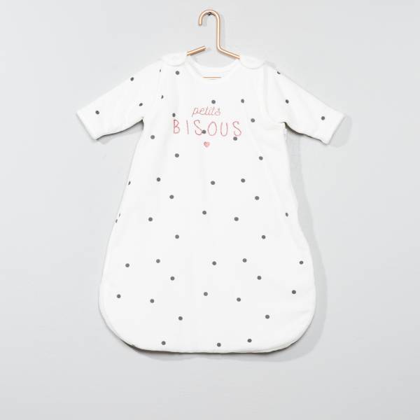 Gigoteuse En Velours Bebe Garcon Blanc A Pois Kiabi 22 00