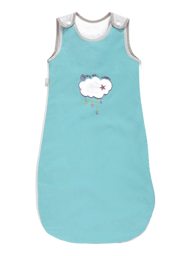 Gigoteuse été - Coton bio - Doublure éponge - 'P'tit Basile' Bleu turquoise - Kiabi