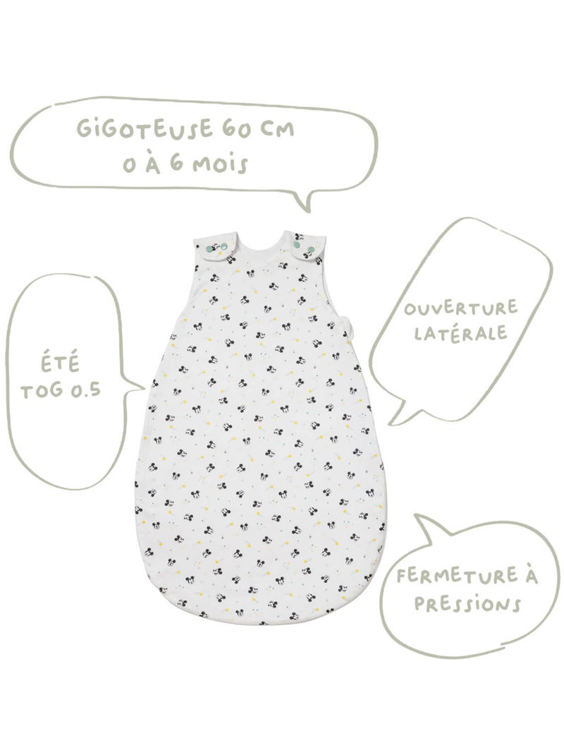 Gigoteuse été 0-6 mois en Coton - Mickey Good Morning - Babycalin Vert - Kiabi