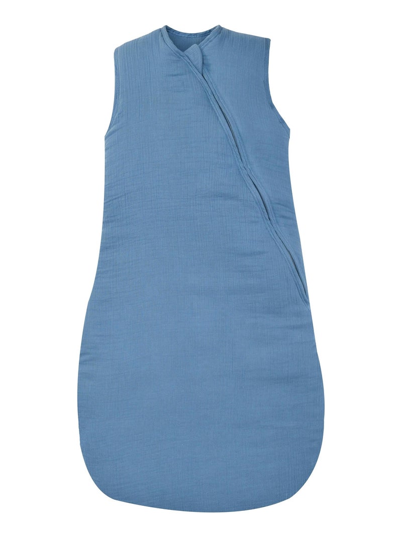 Gigoteuse été 6-24 mois double gaze de coton - 0,5 tog Bleu gris - Kiabi