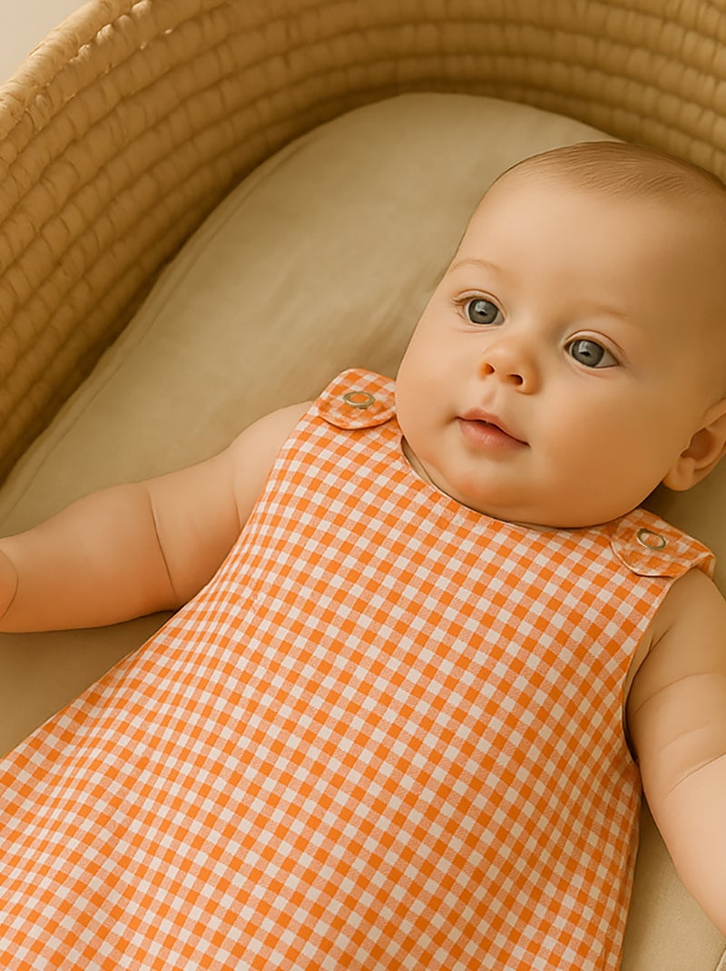 Gigoteuse Été en Coton Bio Vichy Orange - Kiabi