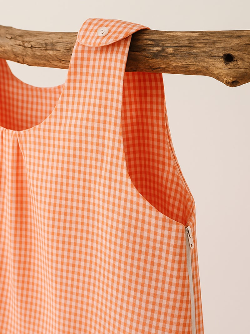 Gigoteuse Été en Coton Bio Vichy Orange - Kiabi