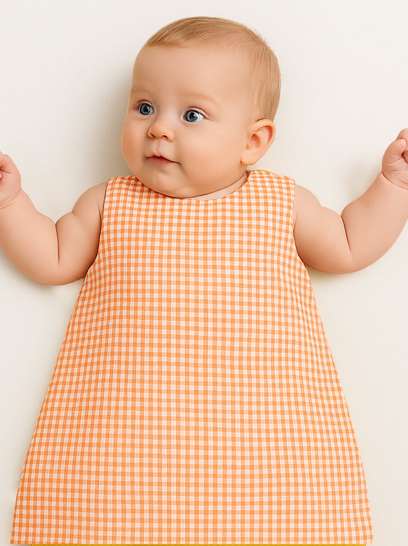 Gigoteuse Été en Coton Bio Vichy Orange - Kiabi