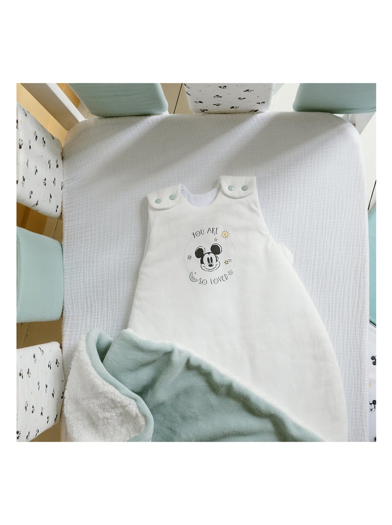 Gigoteuse hiver 0-6 mois en Coton - Mickey Good Morning - Babycalin Vert - Kiabi