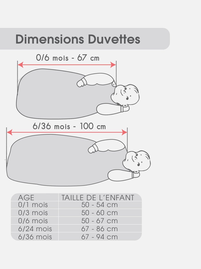 GIGOTEUSE HIVER 0/6M FAKIR VELOURS DOUX OUVERTURE INTEGRALE Gris - Kiabi