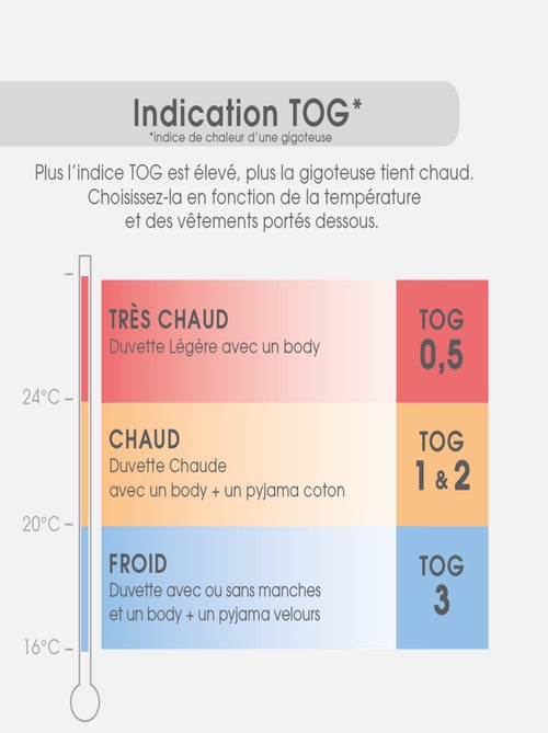 GIGOTEUSE HIVER 0/6M FAKIR VELOURS DOUX OUVERTURE INTEGRALE - Kiabi