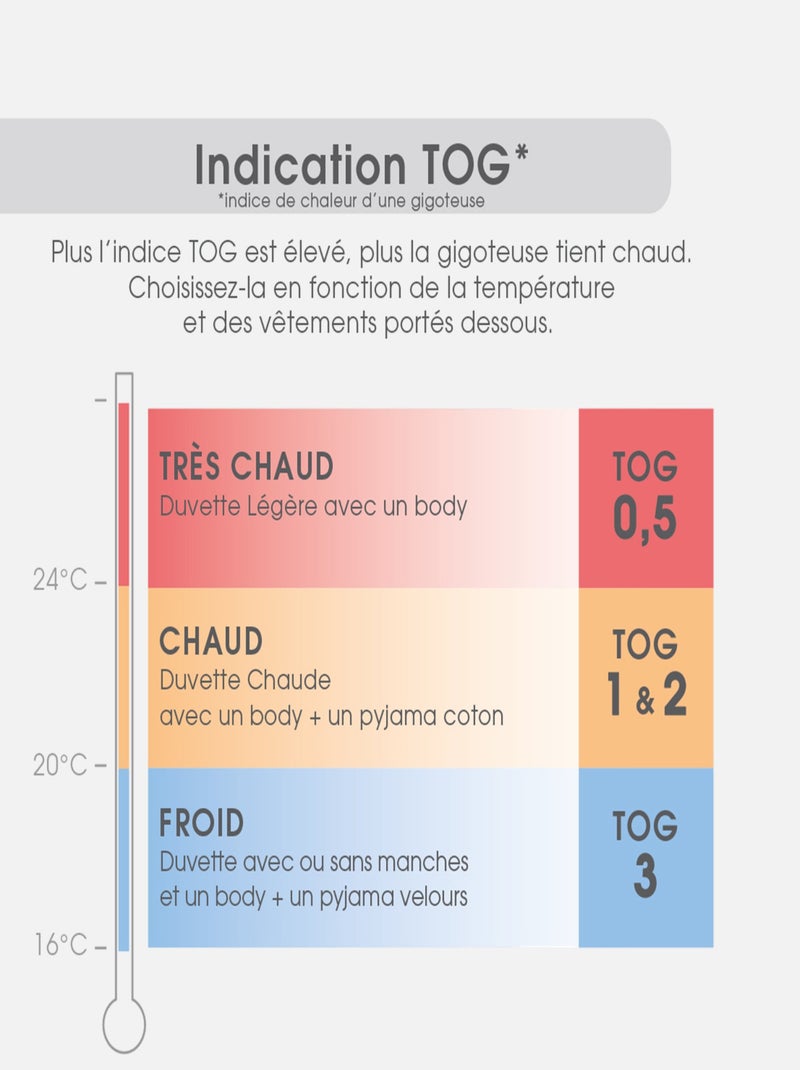 GIGOTEUSE HIVER 0/6M FAKIR VELOURS DOUX OUVERTURE INTEGRALE Gris - Kiabi