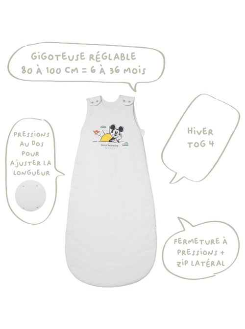 Gigoteuse hiver 6-36 mois en Coton - Mickey Good Morning - Babycalin - Kiabi