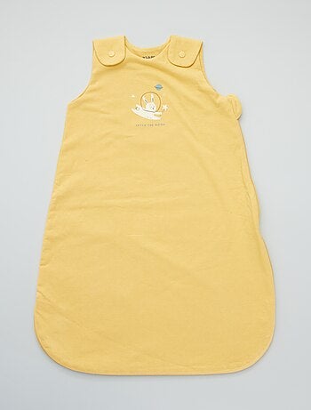 Gigoteuse bébé 6-12 mois en popline à motifs jaune moutarde, écrus