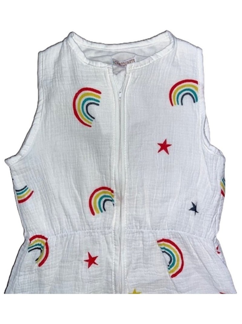 Gigoteuse Mousseline Légère  "ARC EN CIEL" LES CHATOUNETS Blanc Multicolore - Kiabi